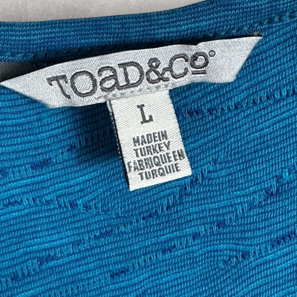 Toad & Co Samba Wave Shift Dress Blue Womens Size Large Tencel Organic Cotton L - Picture 4 of 12